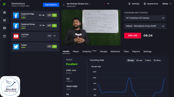 Multistreaming Dashboard with Connected Accounts