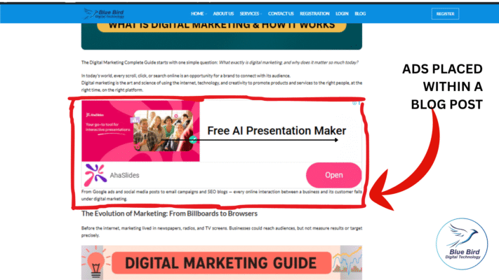 Example of Native Advertising on a Blog