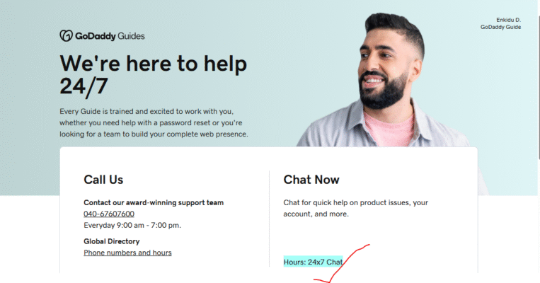 GoDaddy Review 2025 Customer Support Chat Screenshot