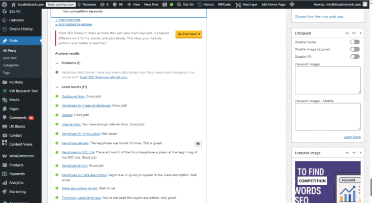 Yoast SEO Plugin Showing Green Lights for Title, Description, Readability