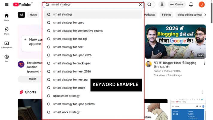 earch bar keyword example