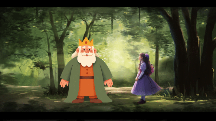 the king took the little girl into the dense jungle