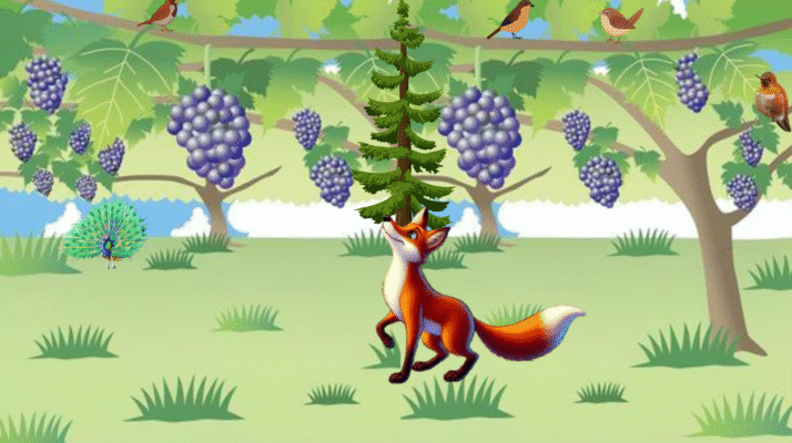 narrowed his eyes at the grapes