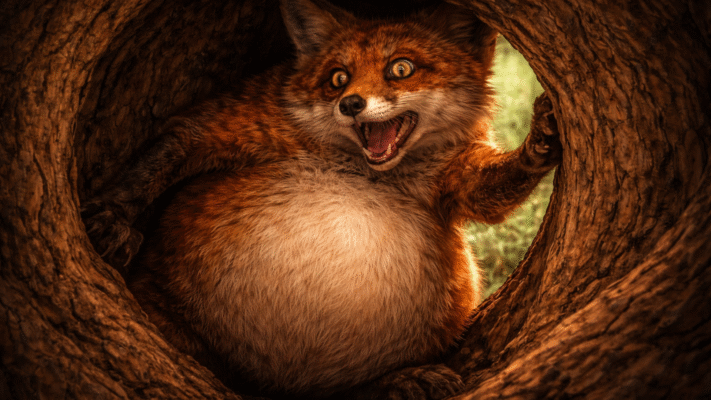 Fox_Trapped_In_Tree_Hole
