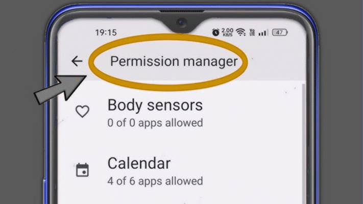 Android permission manager screen