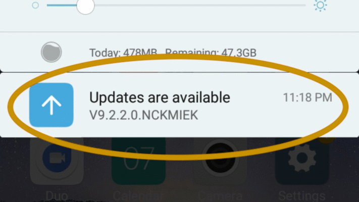 Android security settings Android update notification