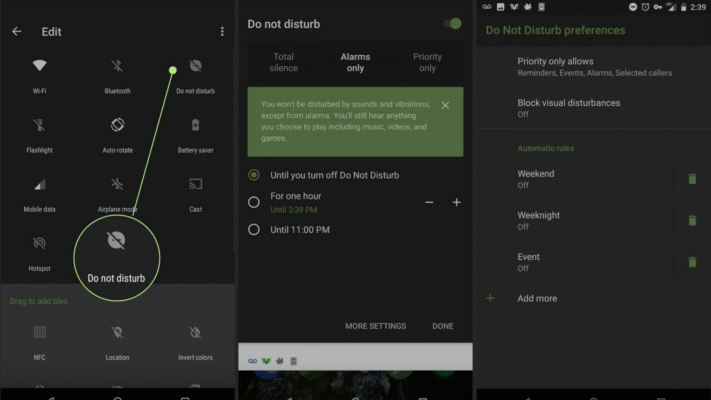 Android settings overview